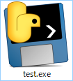 実行ファイル「test.exe」