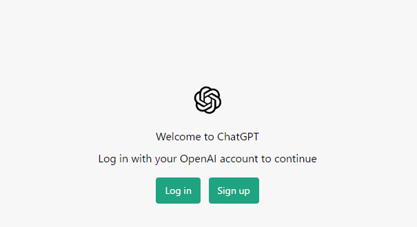 ChatGPTのログインページ