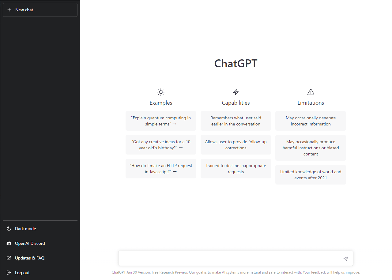 ChatGPTのアカウント開設完了